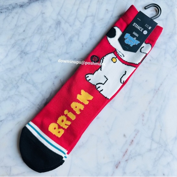 Stance X Family Guy Brian The Dog Cotton Blend Crew Socks - Picture 3 of 5